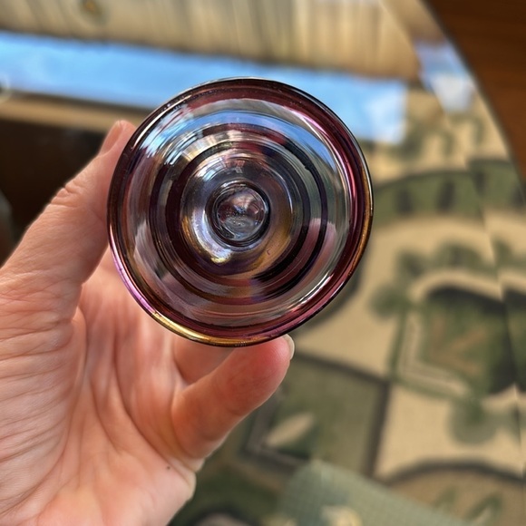 Egyptian Purple and Gold Glass Perfume Bottle with Stopper - Picture 7 of 7